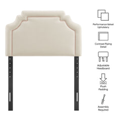 Magnolia Alabaster/Pink Stain-Resistant Performance Velvet Twin Size Headboard - Ornate Home