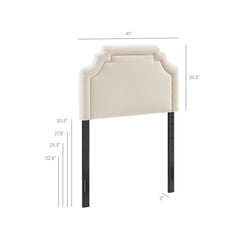Magnolia Alabaster/Pink Stain-Resistant Performance Velvet Twin Size Headboard - Ornate Home