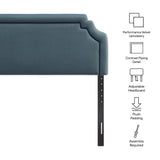Magnolia Cadet Blue/Midnight Stain-Resistant Performance Velvet Full Size Headboard - Ornate Home