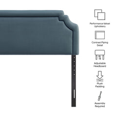 Magnolia Cadet Blue/Midnight Stain-Resistant Performance Velvet Full Size Headboard - Ornate Home