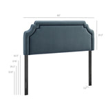 Magnolia Cadet Blue/Midnight Stain-Resistant Performance Velvet King Size Headboard - Ornate Home