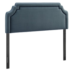 Magnolia Cadet Blue/Midnight Stain-Resistant Performance Velvet Queen Size Headboard - Ornate Home