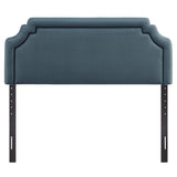 Magnolia Cadet Blue/Midnight Stain-Resistant Performance Velvet Queen Size Headboard - Ornate Home