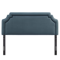 Magnolia Cadet Blue/Midnight Stain-Resistant Performance Velvet Queen Size Headboard - Ornate Home