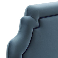 Magnolia Cadet Blue/Midnight Stain-Resistant Performance Velvet Queen Size Headboard - Ornate Home
