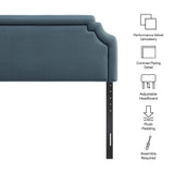 Magnolia Cadet Blue/Midnight Stain-Resistant Performance Velvet Queen Size Headboard - Ornate Home