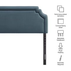 Magnolia Cadet Blue/Midnight Stain-Resistant Performance Velvet Queen Size Headboard - Ornate Home