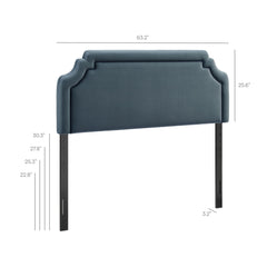 Magnolia Cadet Blue/Midnight Stain-Resistant Performance Velvet Queen Size Headboard - Ornate Home