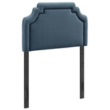 Magnolia Cadet Blue/Midnight Stain-Resistant Performance Velvet Twin Size Headboard - Ornate Home