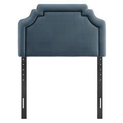 Magnolia Cadet Blue/Midnight Stain-Resistant Performance Velvet Twin Size Headboard - Ornate Home