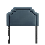 Magnolia Cadet Blue/Midnight Stain-Resistant Performance Velvet Twin Size Headboard - Ornate Home