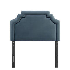 Magnolia Cadet Blue/Midnight Stain-Resistant Performance Velvet Twin Size Headboard - Ornate Home