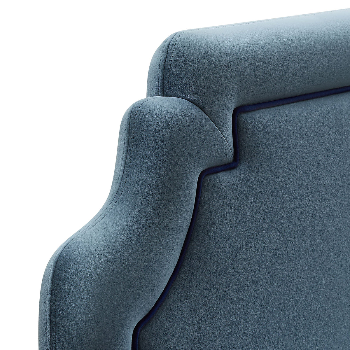 Magnolia Cadet Blue/Midnight Stain-Resistant Performance Velvet Twin Size Headboard - Ornate Home