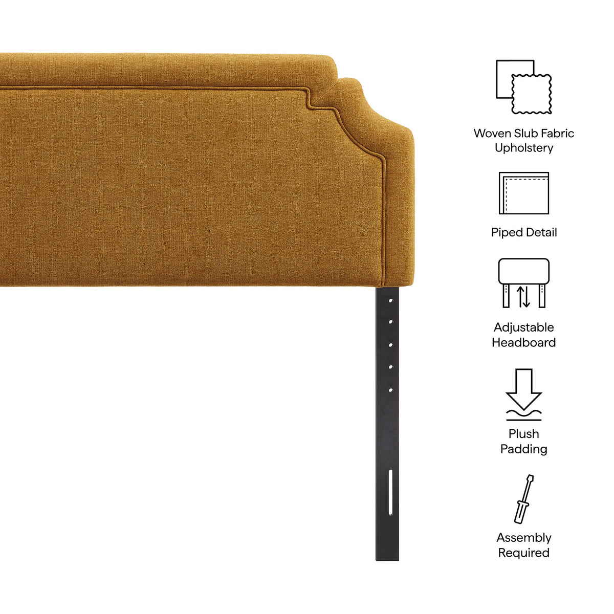 Magnolia Copper Upholstered Fabric Queen Size Headboard - Ornate Home