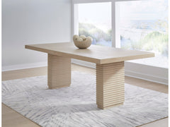 Magnolia Daffodil Double Pedestal Wooden Dining Table - Ornate Home