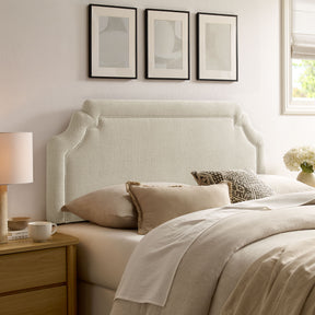 Magnolia Ecru Upholstered Fabric Queen Size Headboard - Ornate Home