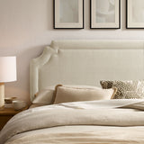 Magnolia Ecru Upholstered Fabric Queen Size Headboard - Ornate Home