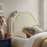 Magnolia Ecru Upholstered Fabric Twin Size Headboard - Ornate Home