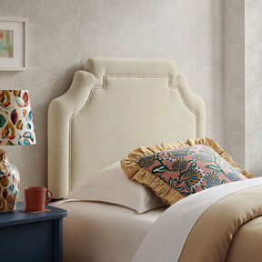 Magnolia Ecru Upholstered Fabric Twin Size Headboard - Ornate Home