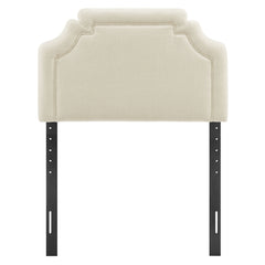 Magnolia Ecru Upholstered Fabric Twin Size Headboard - Ornate Home