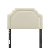 Magnolia Ecru Upholstered Fabric Twin Size Headboard - Ornate Home