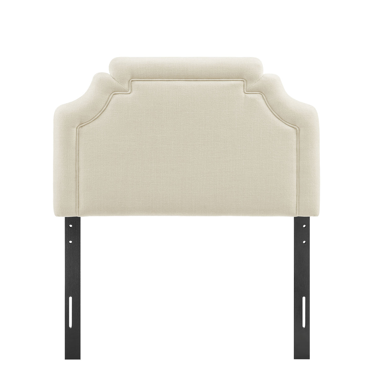 Magnolia Ecru Upholstered Fabric Twin Size Headboard - Ornate Home