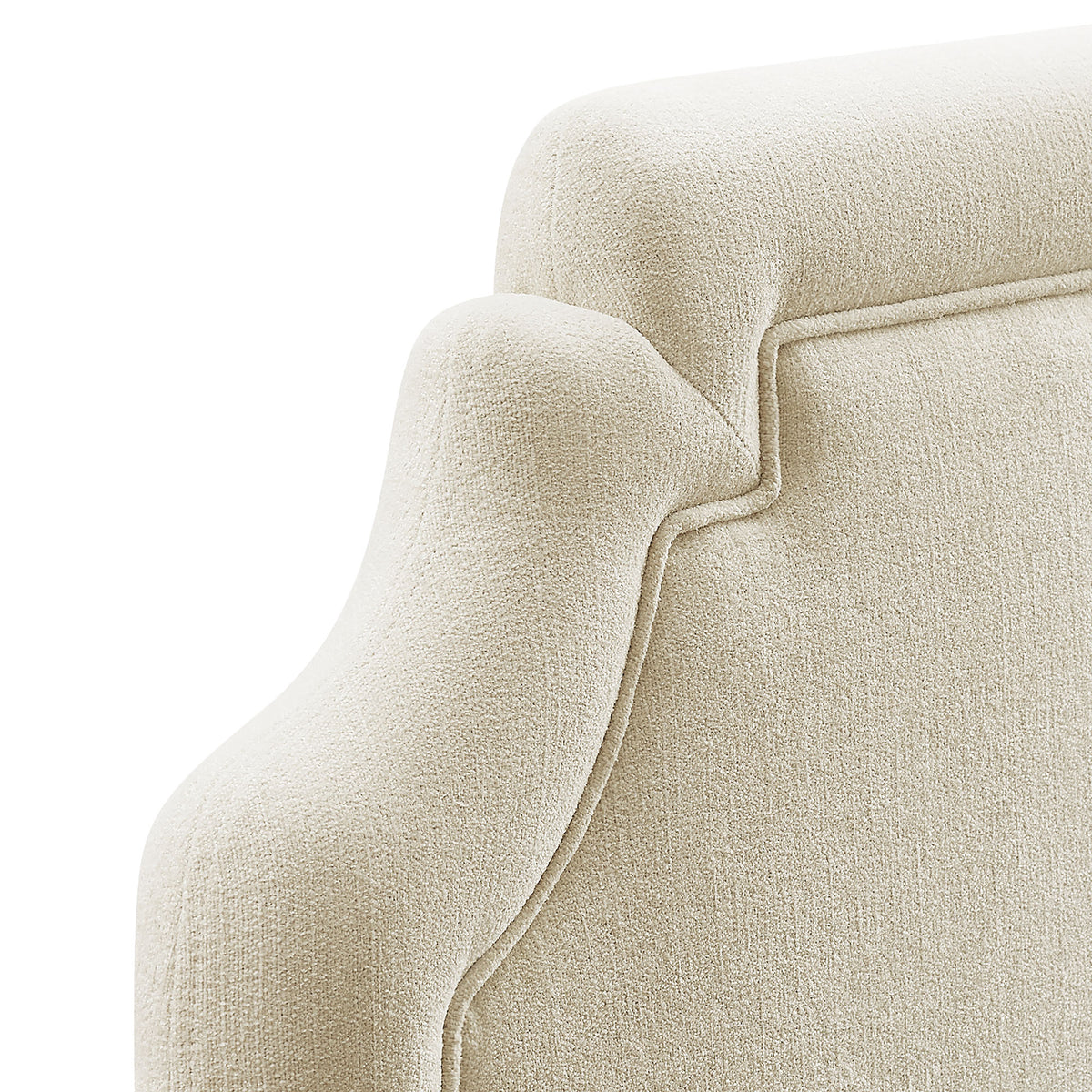 Magnolia Ecru Upholstered Fabric Twin Size Headboard - Ornate Home