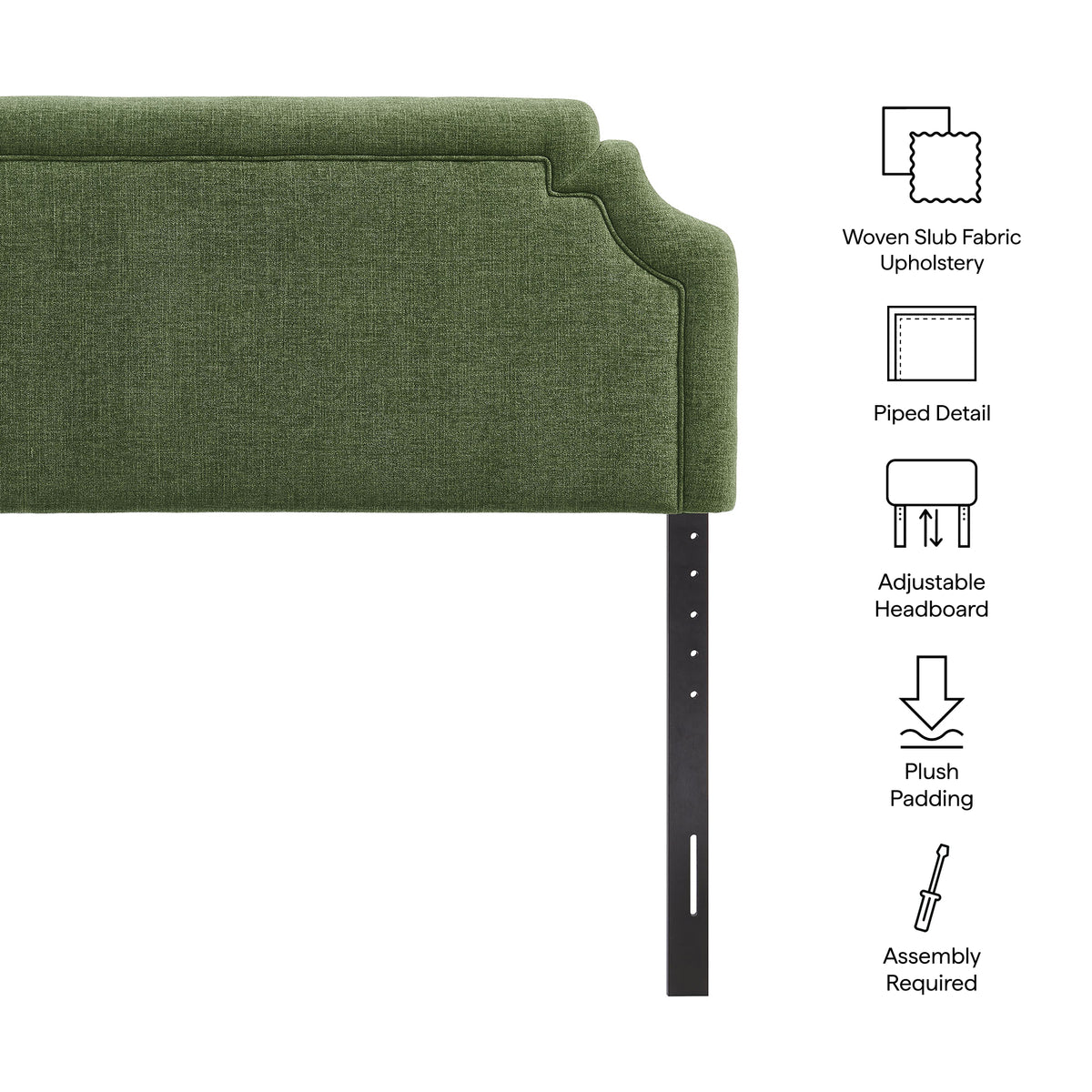 Magnolia Foliage Upholstered Fabric Full Size Headboard - Ornate Home