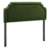 Magnolia Moss Green Dark Green Stain-Resistant Performance Velvet King Size Headboard - Ornate Home