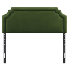 Magnolia Moss Green Dark Green Stain-Resistant Performance Velvet King Size Headboard - Ornate Home
