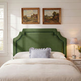 Magnolia Moss Green Dark Green Stain-Resistant Performance Velvet King Size Headboard - Ornate Home