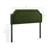 Magnolia Moss Green Dark Green Stain-Resistant Performance Velvet King Size Headboard - Ornate Home