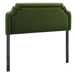 Magnolia Moss Green Dark Green Stain-Resistant Performance Velvet Queen Size Headboard - Ornate Home