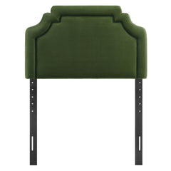 Magnolia Moss Green Dark Green Stain-Resistant Performance Velvet Twin Size Headboard - Ornate Home