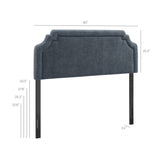 Magnolia Slate Blue Upholstered Fabric King Size Headboard - Ornate Home