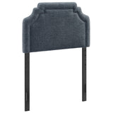 Magnolia Slate Blue Upholstered Fabric Twin Size Headboard - Ornate Home