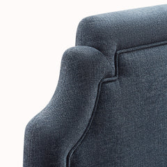 Magnolia Slate Blue Upholstered Fabric Twin Size Headboard - Ornate Home