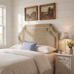 Magnolia Taupe/Almond Stain-Resistant Performance Velvet Full Size Headboard - Ornate Home
