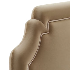 Magnolia Taupe/Almond Stain-Resistant Performance Velvet Full Size Headboard - Ornate Home