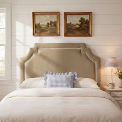 Magnolia Taupe/Almond Stain-Resistant Performance Velvet Queen Size Headboard - Ornate Home