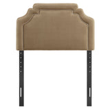 Magnolia Taupe/Almond Stain-Resistant Performance Velvet Twin Size Headboard - Ornate Home