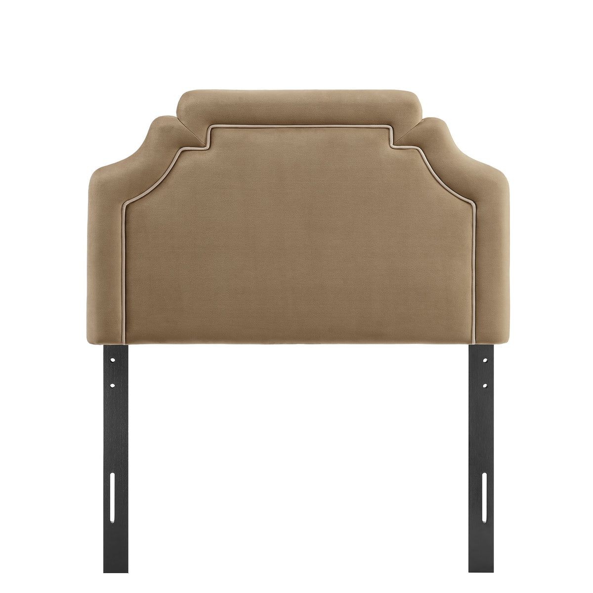 Magnolia Taupe/Almond Stain-Resistant Performance Velvet Twin Size Headboard - Ornate Home