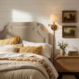 Magnolia Taupe/Almond Stain-Resistant Performance Velvet Twin Size Headboard - Ornate Home