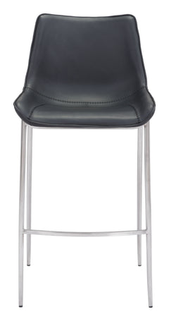 Magnus Black & Silver Barstool (Set of 2) - Ornate Home