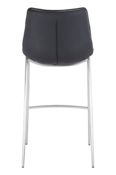 Magnus Black & Silver Barstool (Set of 2) - Ornate Home