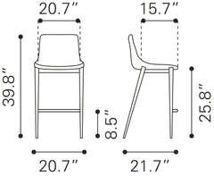 Magnus Black & Walnut Counter Stool (Set of 2) - Ornate Home