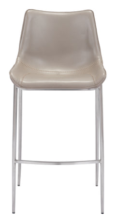 Magnus Brown & Silver Barstool (Set of 2) - Ornate Home