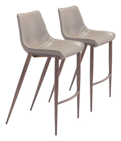 Magnus Brown & Walnut Barstool (Set of 2) - Ornate Home