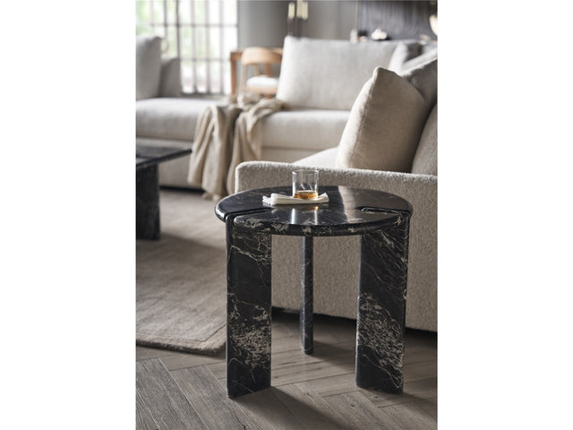 Magnus Golden Portoro Marble End Table - Ornate Home