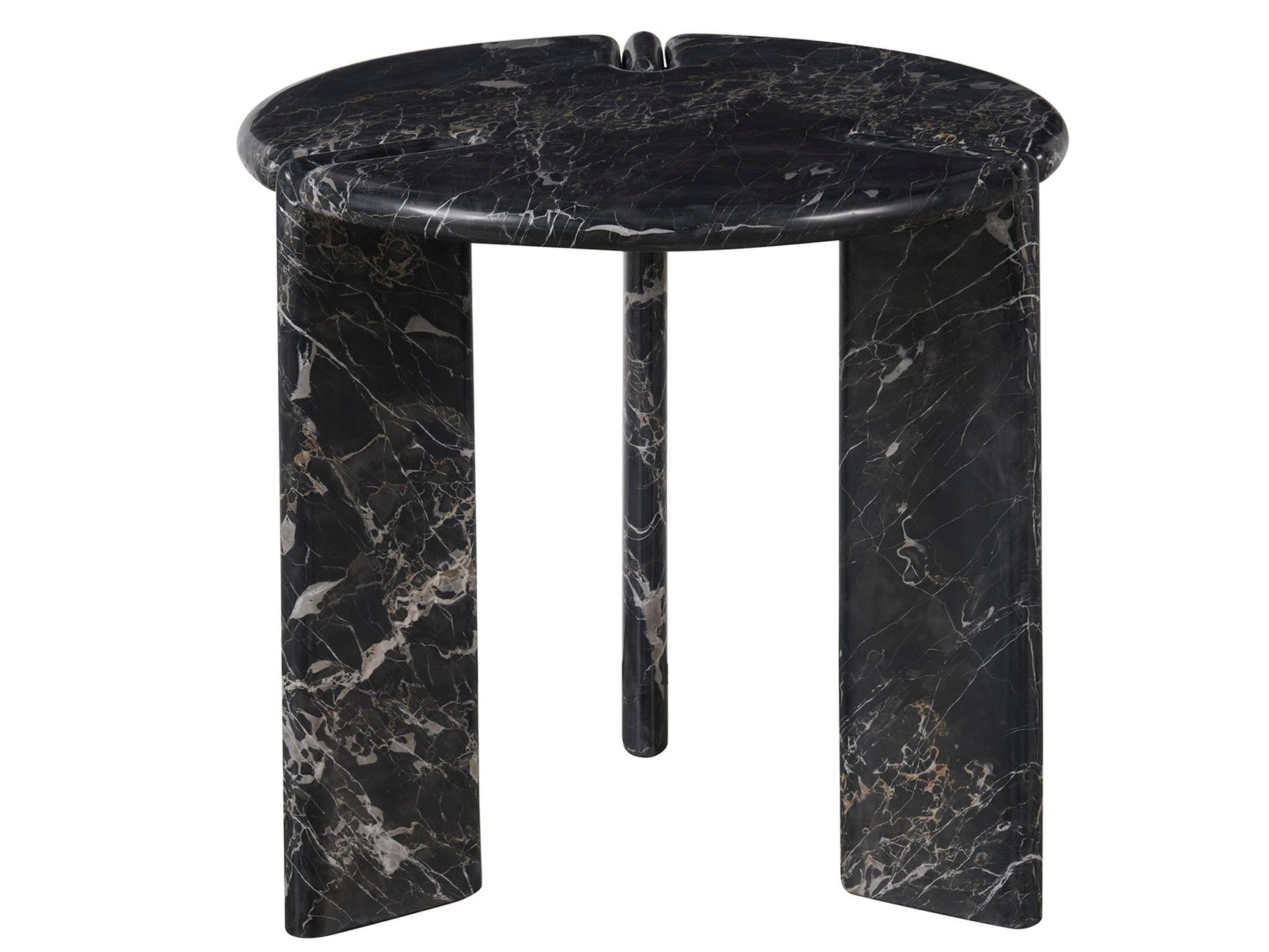 Magnus Golden Portoro Marble End Table - Ornate Home